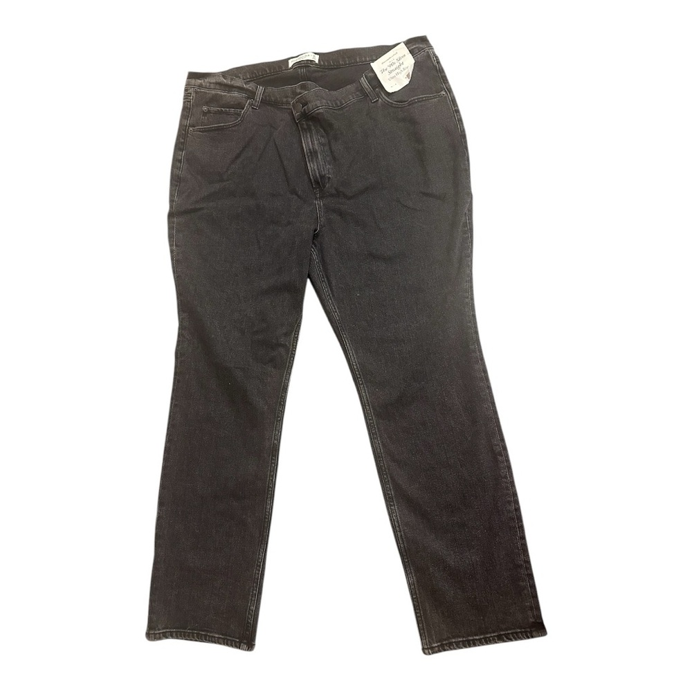 Abercrombie & Fitch The 90s Slim Straight Ultra Rise Black Jeans Crossover Waist